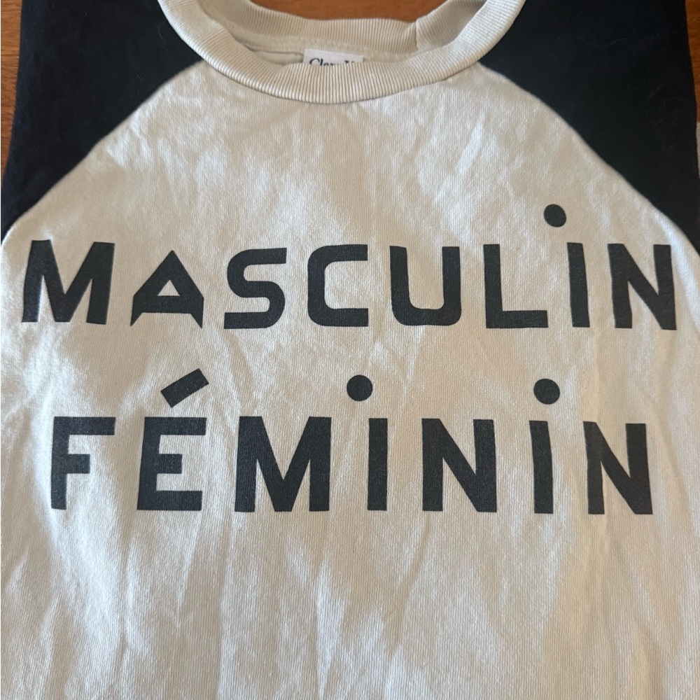 Clare V Black and Cream Baseball Tee - extremely rare!!